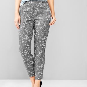GAP Floral Tapered Pull On Ankle Pants with Pockets Size M